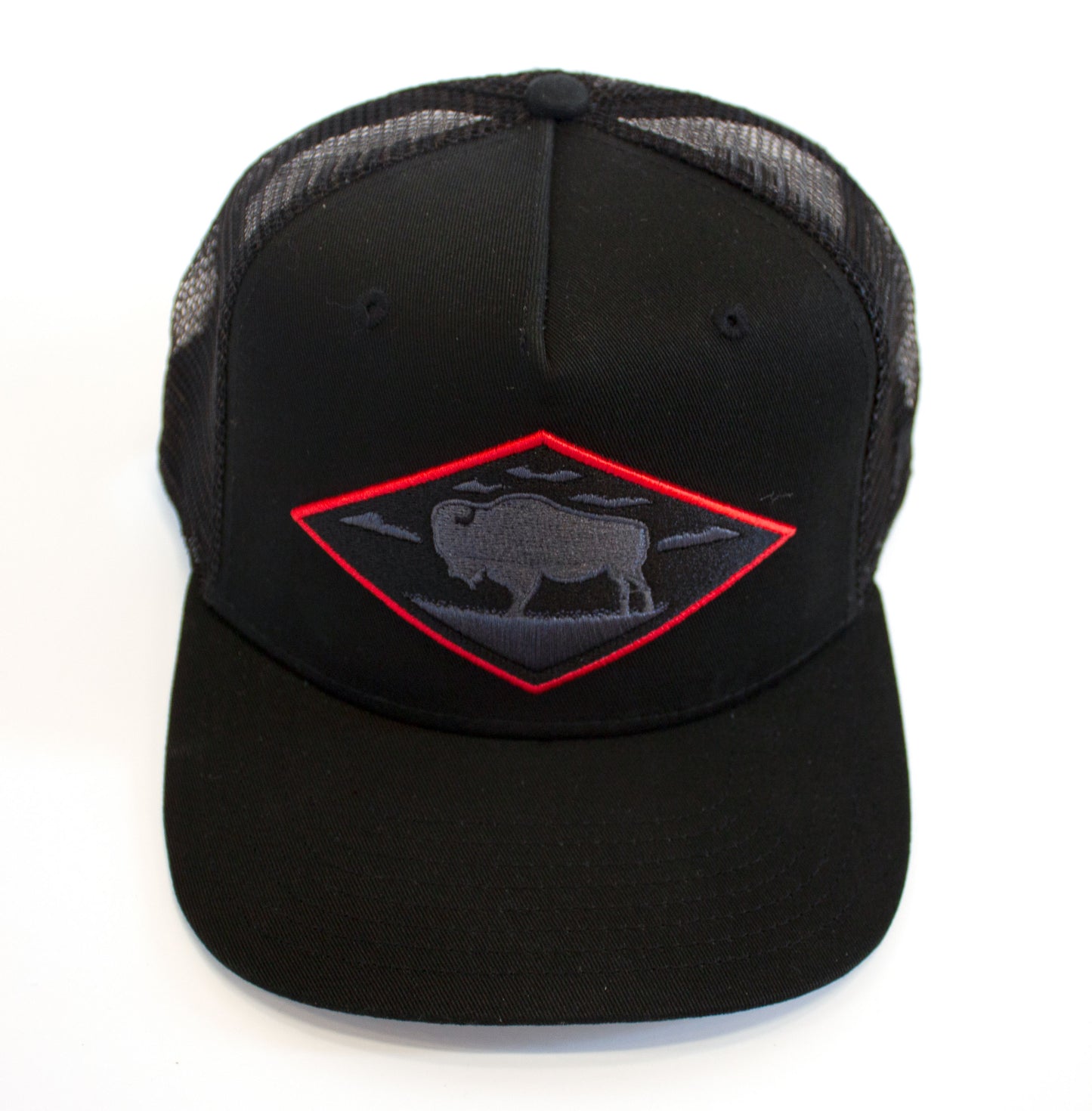 LIMITED EDITION Red Diamond Black Vintage Trucker — High Profile 5-Panel